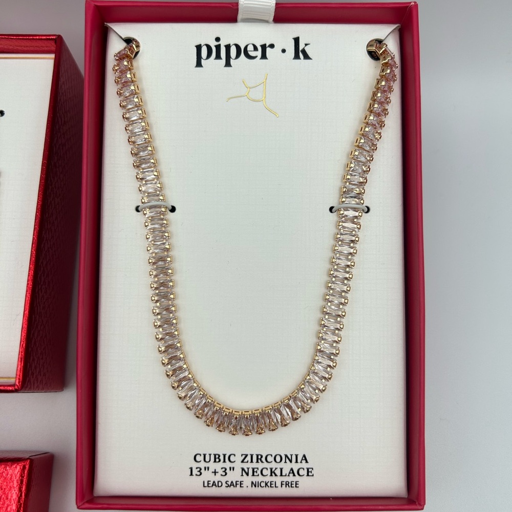 *New* House of Harlow 1960 & Piper K Cubic Zirconia Bracelet and Necklace Set - Picture 5 of 16
